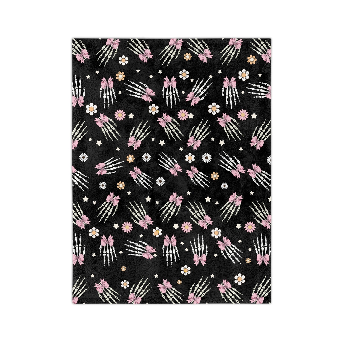 Cozy Skeleton Blossom Blanket | Halloween Decor, Year-Round Comfort, Gothic Home Accent, Unique Gift, Lightweight Throw