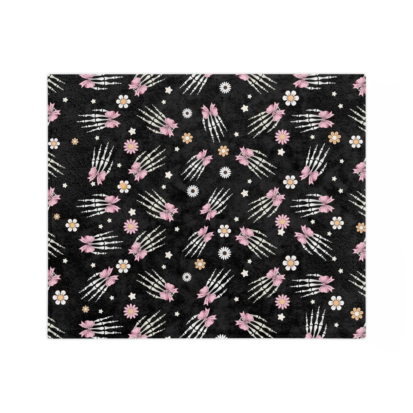 Cozy Skeleton Blossom Blanket | Halloween Decor, Year-Round Comfort, Gothic Home Accent, Unique Gift, Lightweight Throw