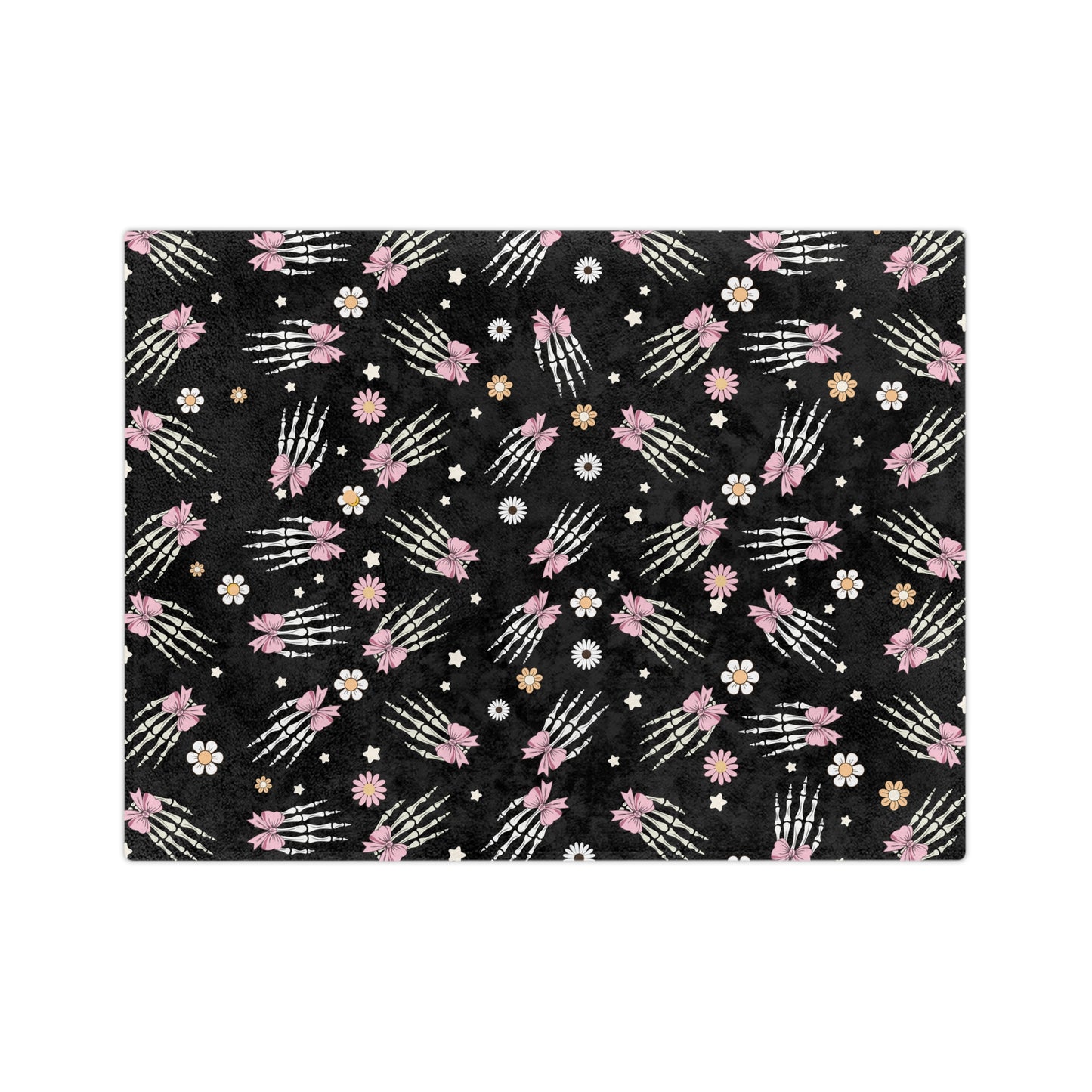 Cozy Skeleton Blossom Blanket | Halloween Decor, Year-Round Comfort, Gothic Home Accent, Unique Gift, Lightweight Throw