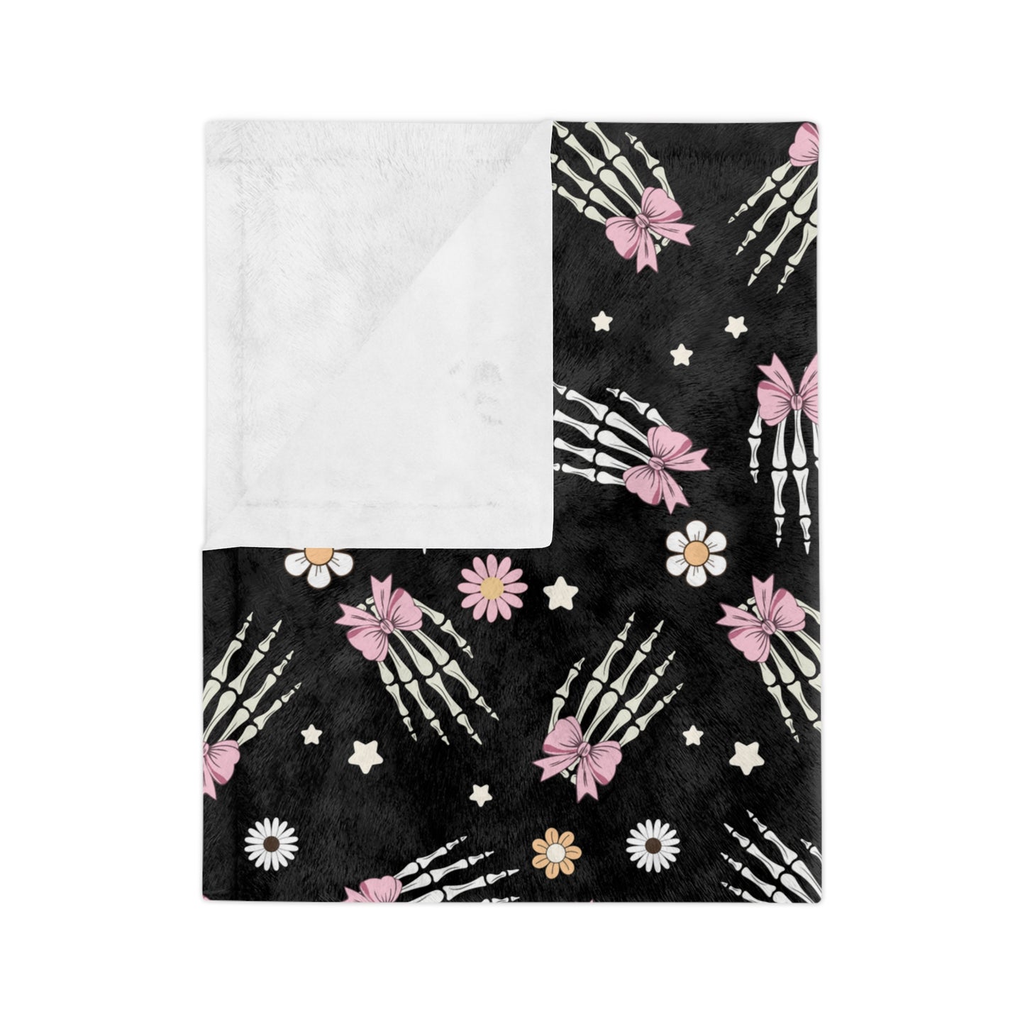 Cozy Skeleton Blossom Blanket | Halloween Decor, Year-Round Comfort, Gothic Home Accent, Unique Gift, Lightweight Throw