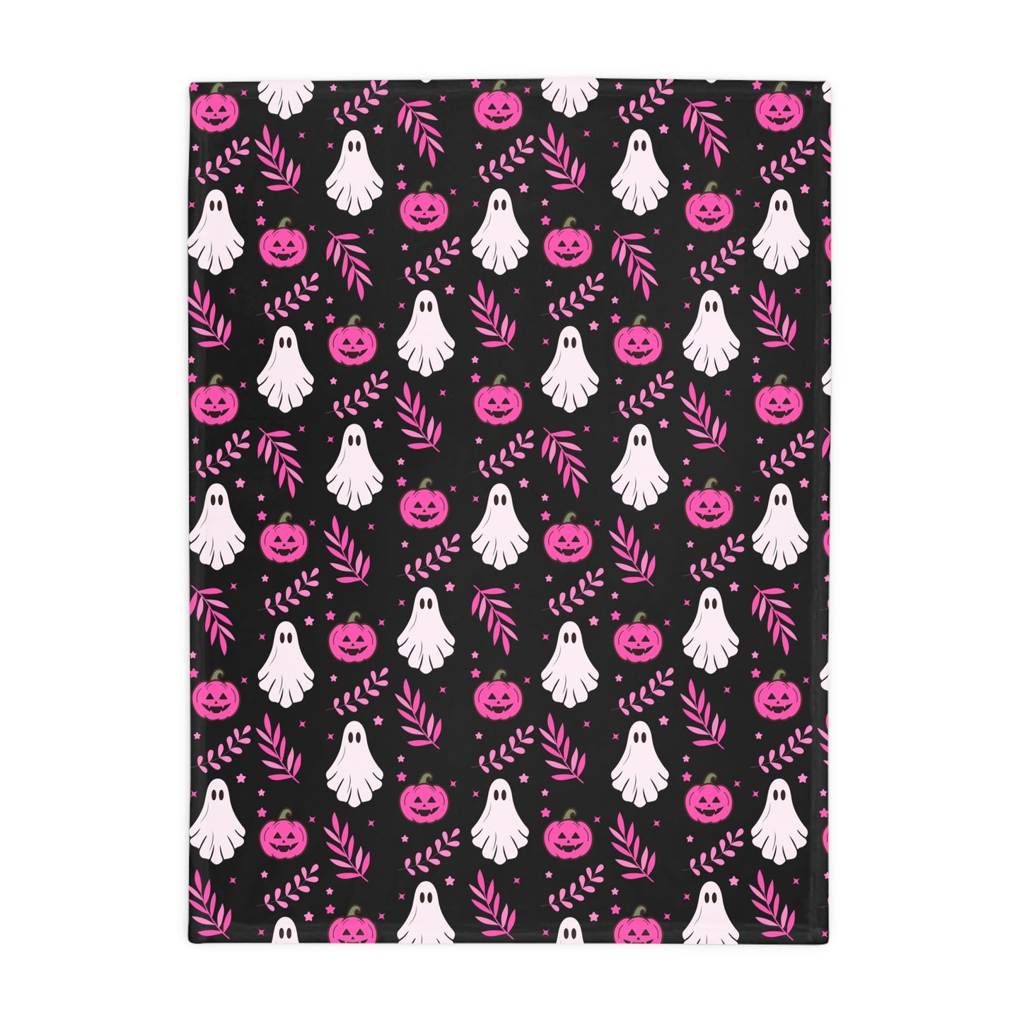 Spooky Ghost Fleece Blanket, Halloween Decor, Cozy Throw Blanket, Autumn Home Textile, Cute Ghost Pattern