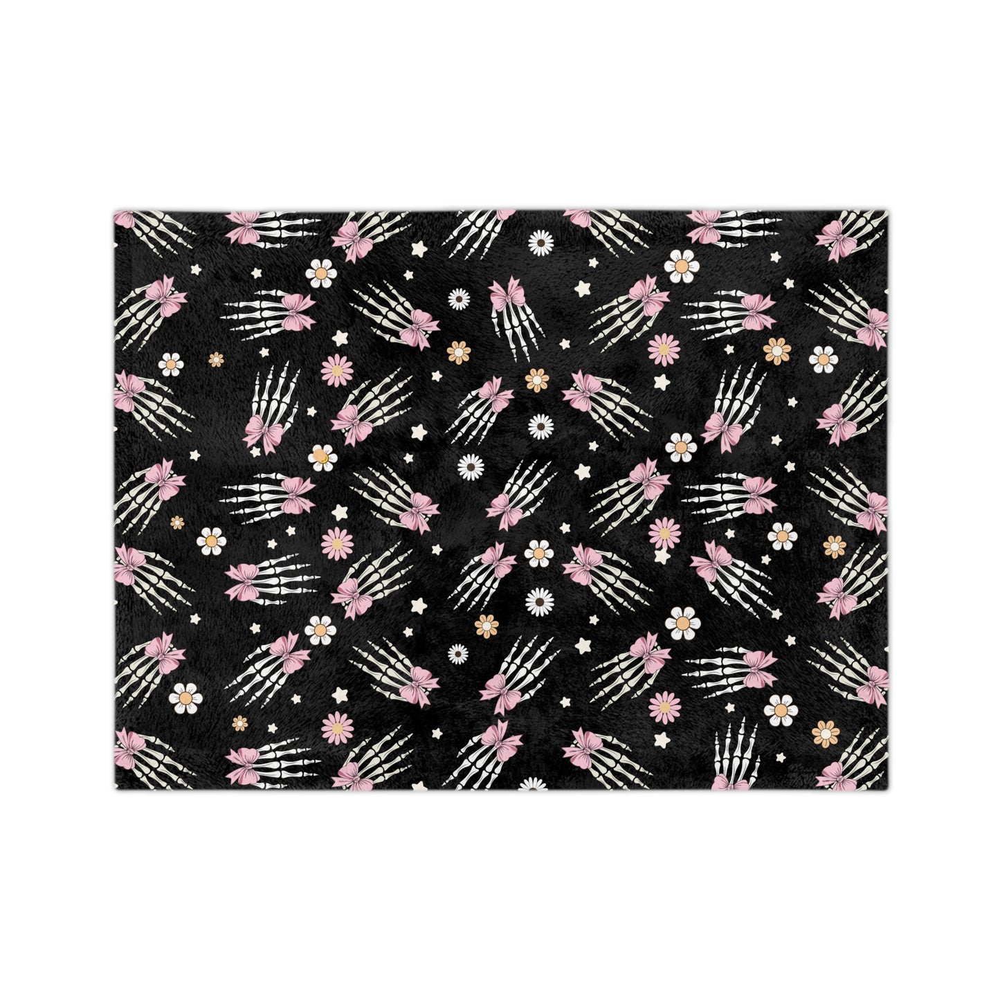 Cozy Skeleton Blossom Blanket | Halloween Decor, Year-Round Comfort, Gothic Home Accent, Unique Gift, Lightweight Throw