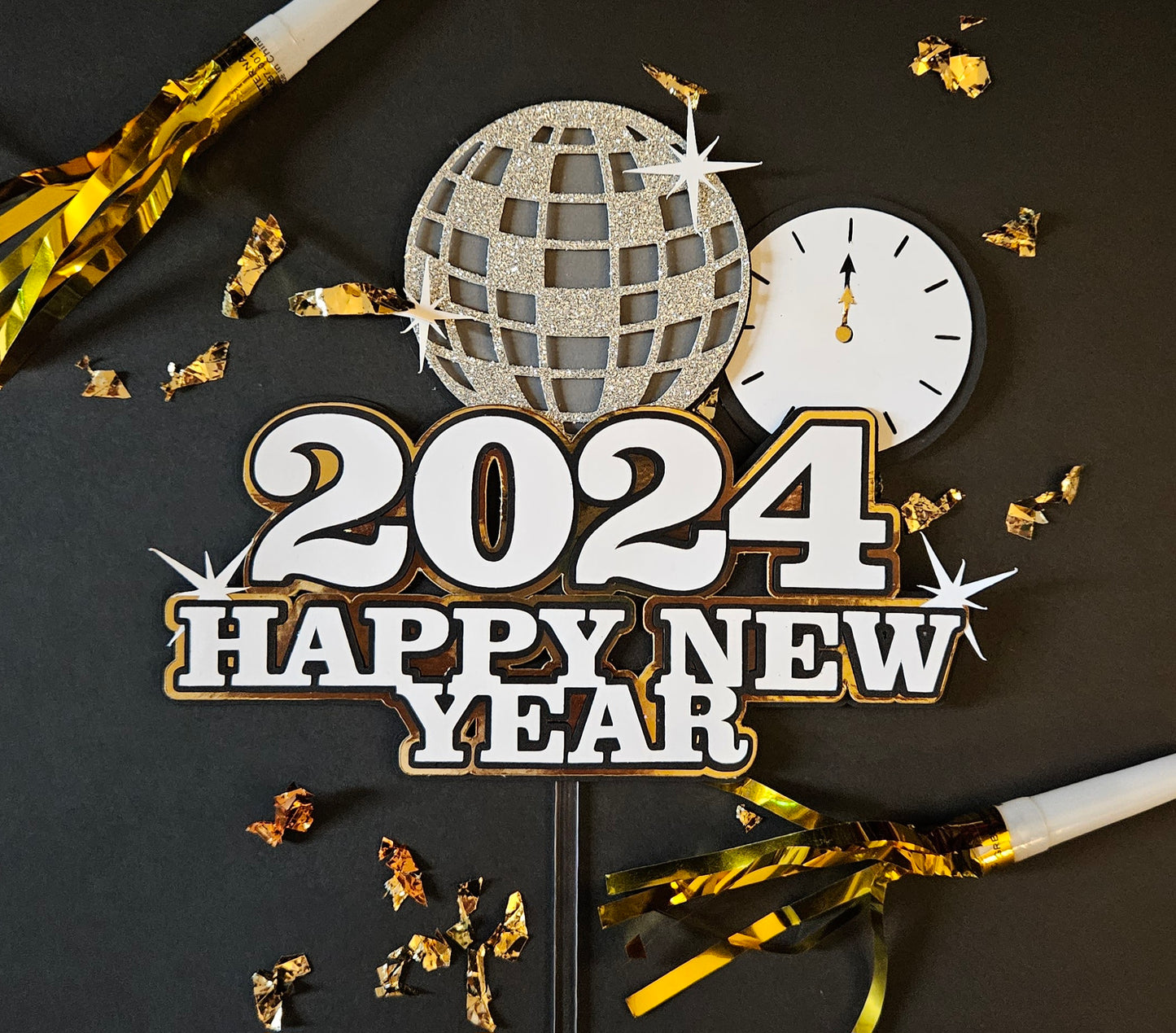 New Year's Eve cake topper
