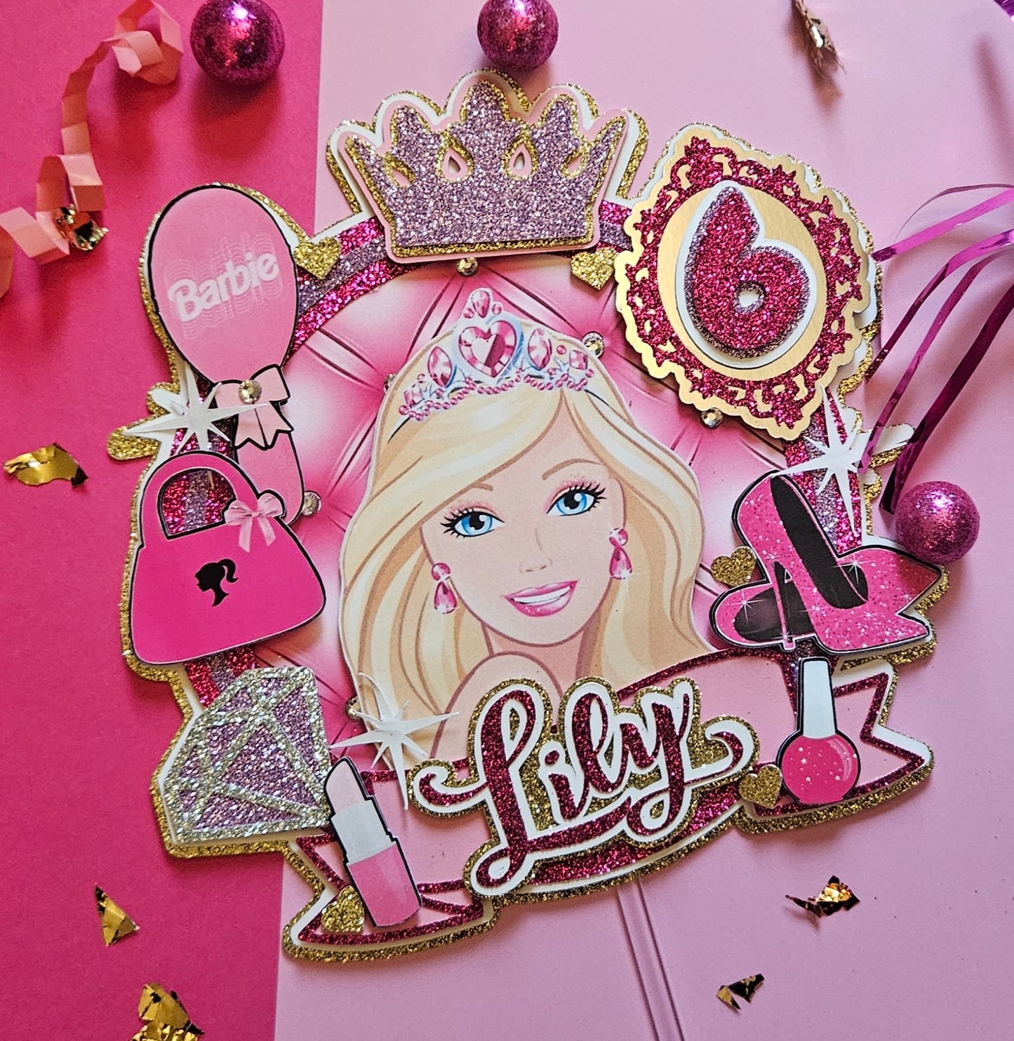 Barbie inspired cake topper