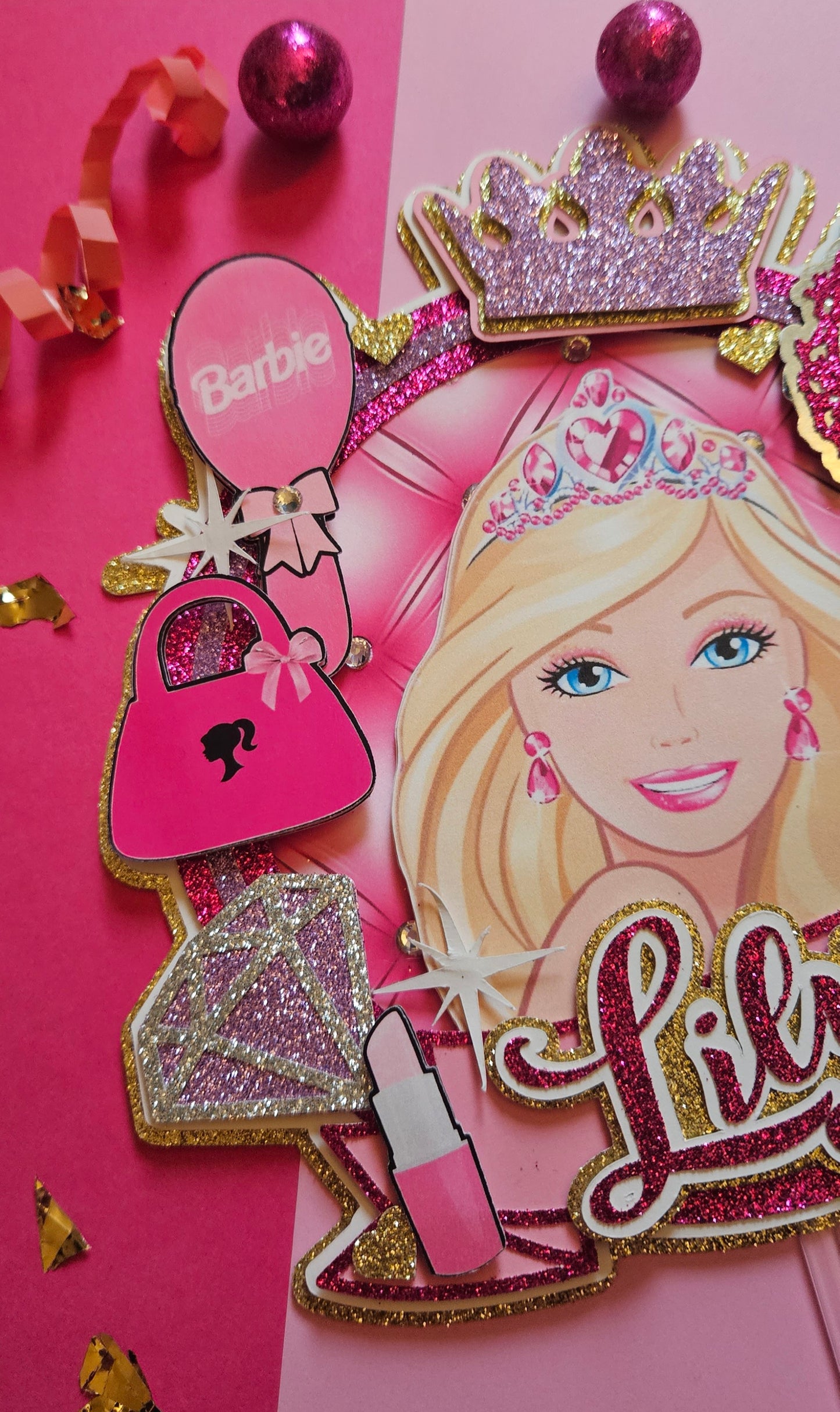 Barbie inspired cake topper