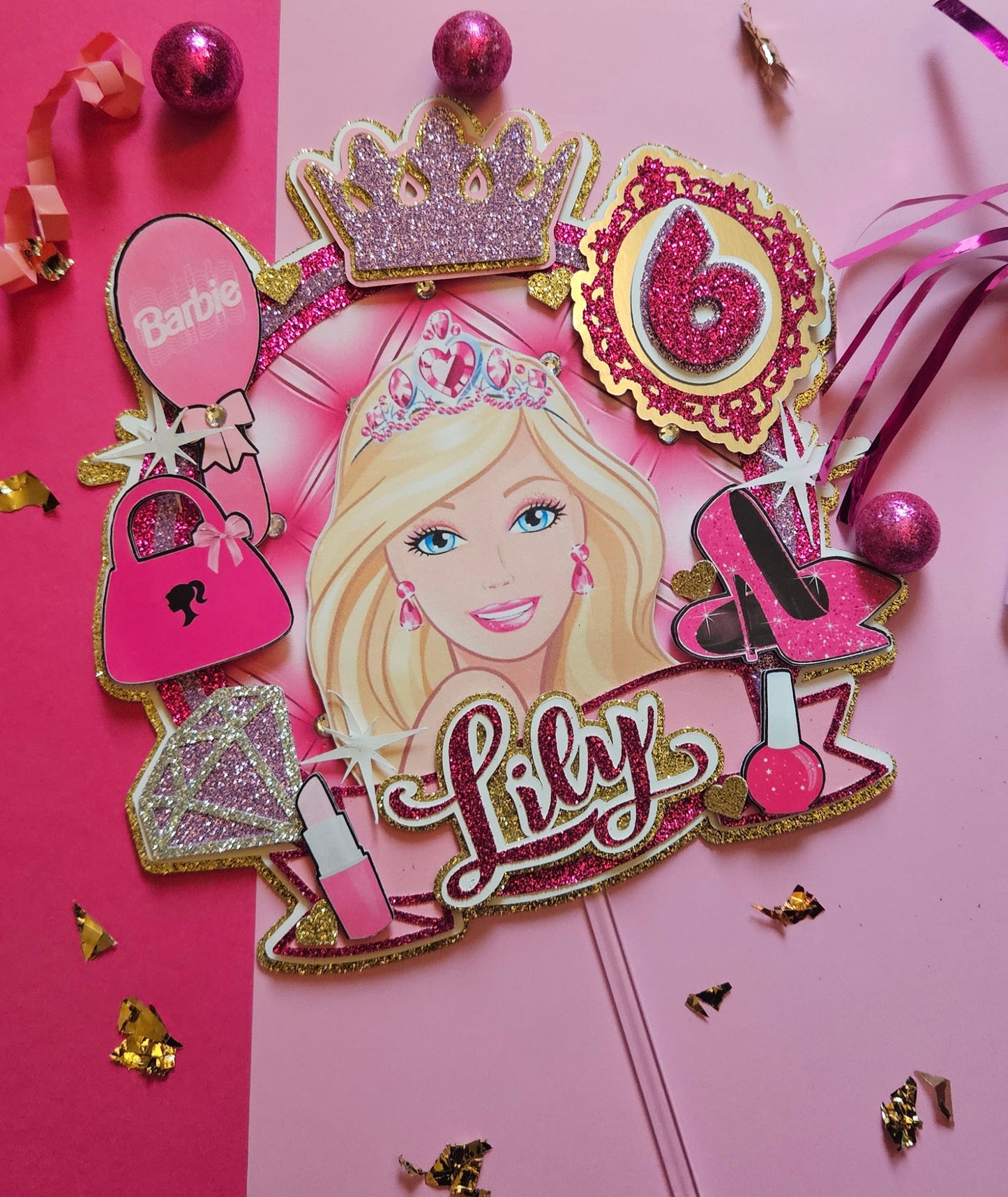 Barbie inspired cake topper
