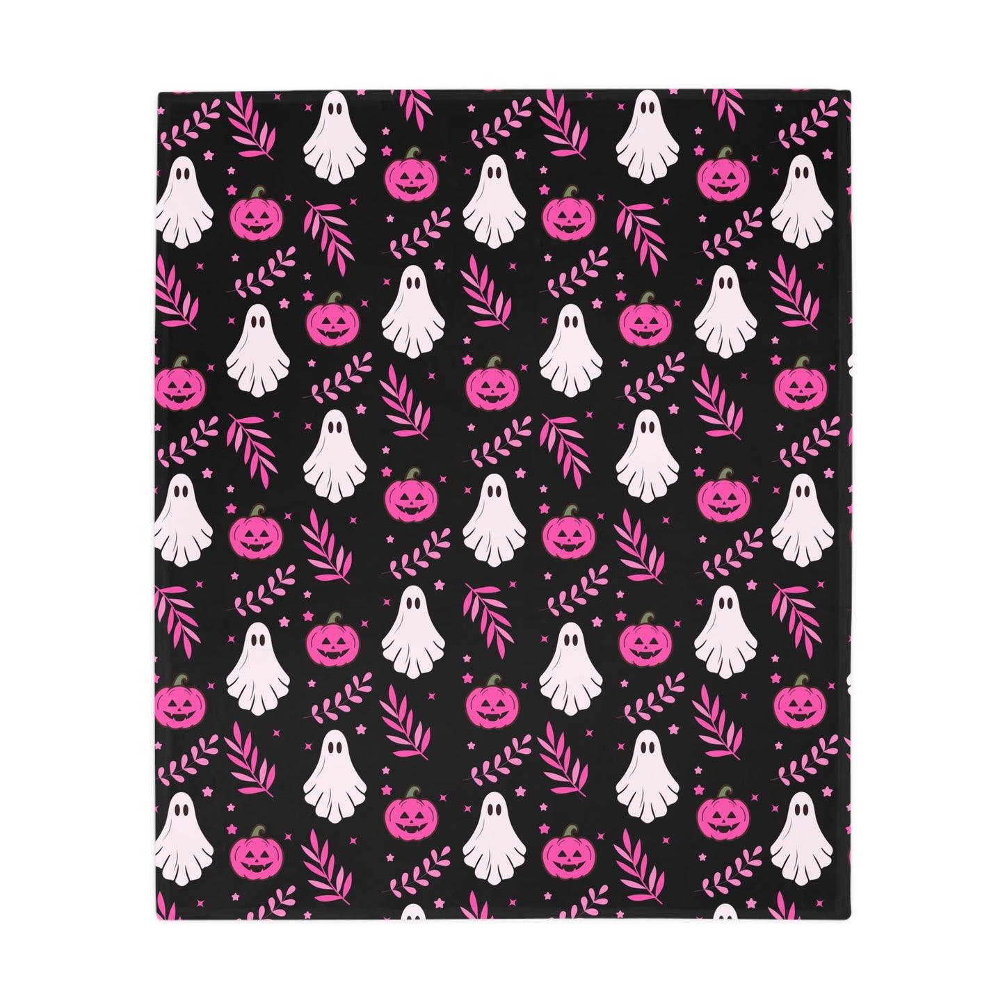 Spooky Ghost Fleece Blanket, Halloween Decor, Cozy Throw Blanket, Autumn Home Textile, Cute Ghost Pattern