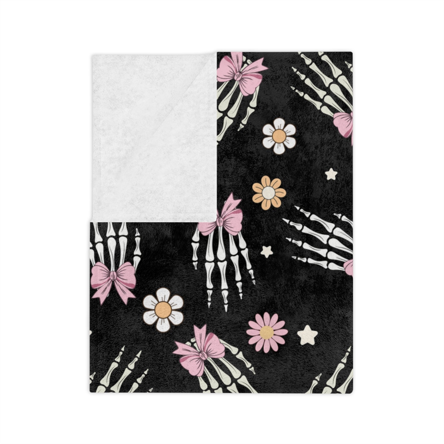 Cozy Skeleton Blossom Blanket | Halloween Decor, Year-Round Comfort, Gothic Home Accent, Unique Gift, Lightweight Throw