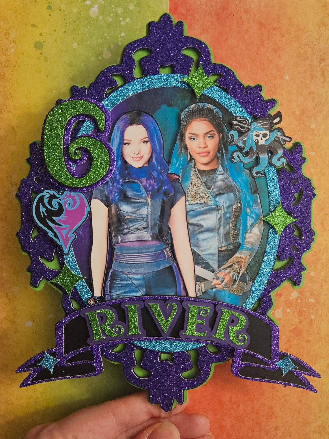 Descendants cake topper/ custom party supplies