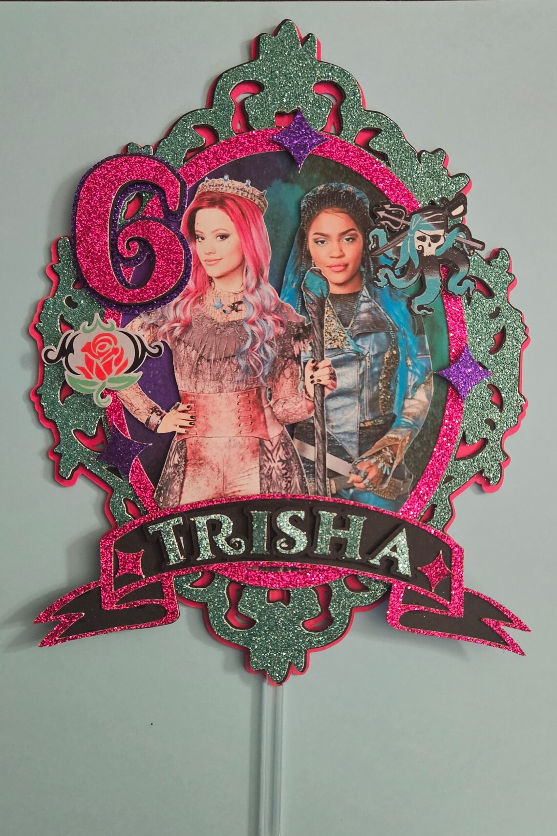 Descendants cake topper/ custom party supplies