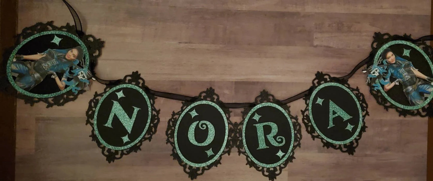 Descendants themed birthday banner