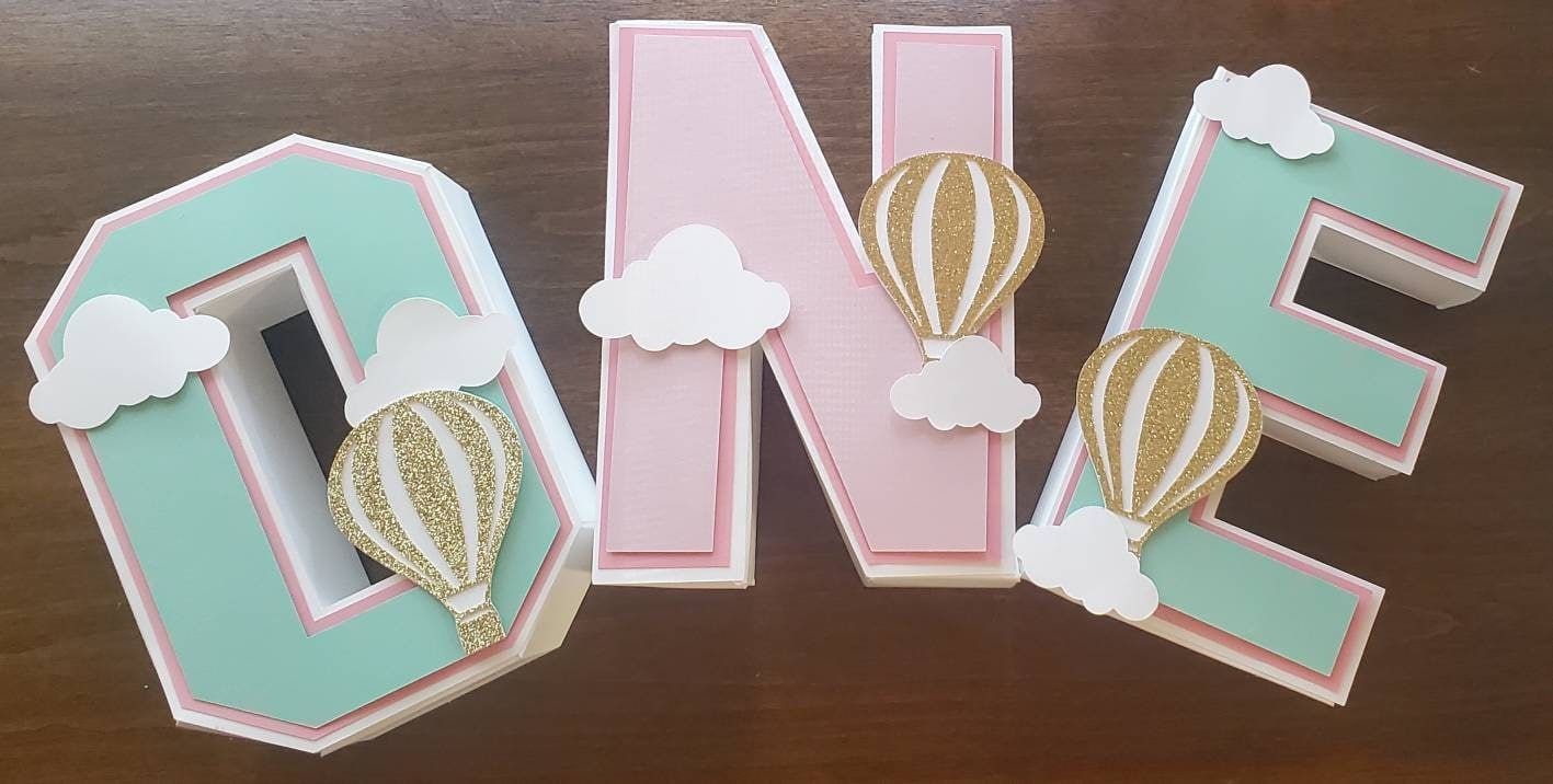 3d Hot Air Balloon letters