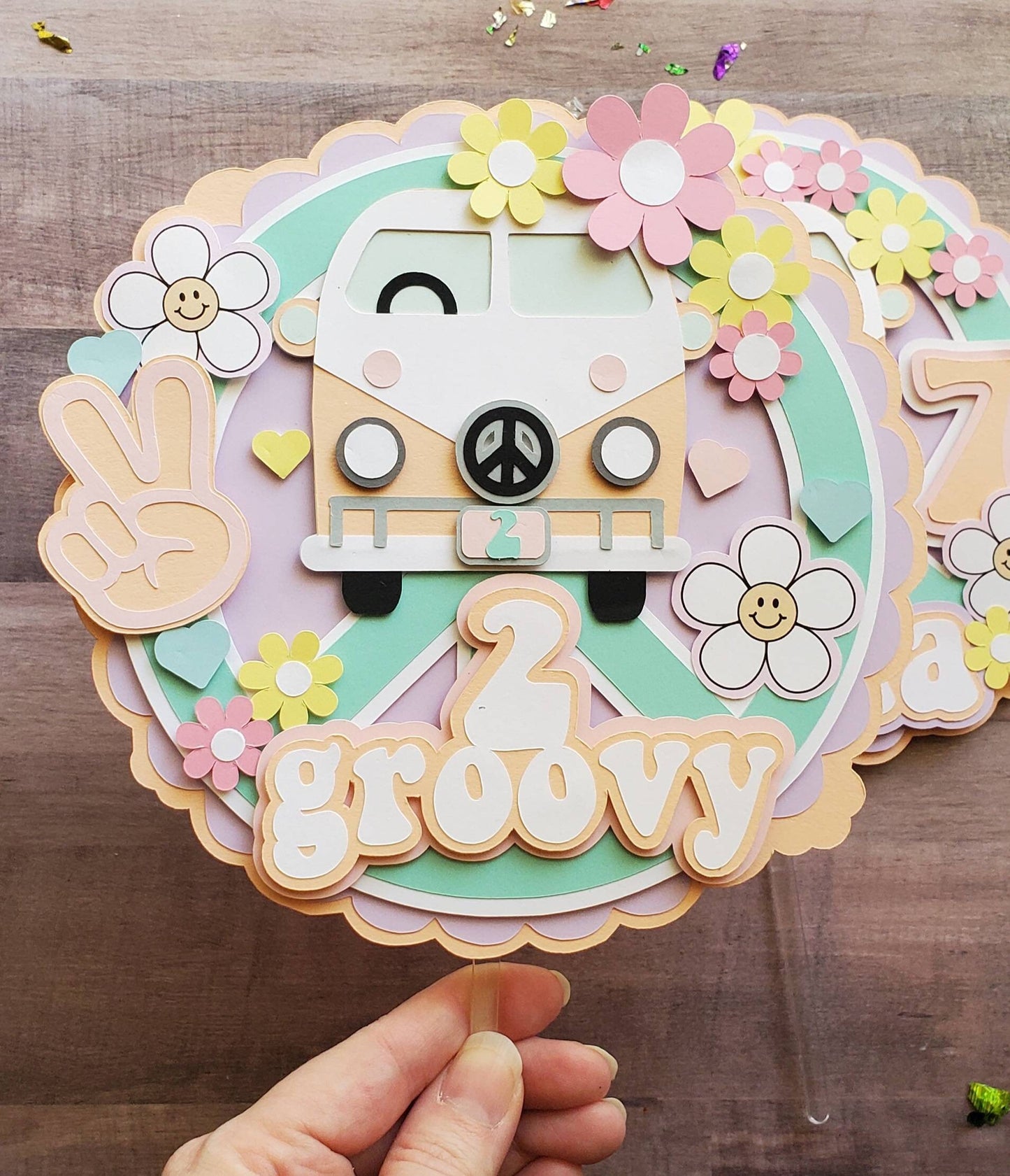Groovy cake topper/ Flower child