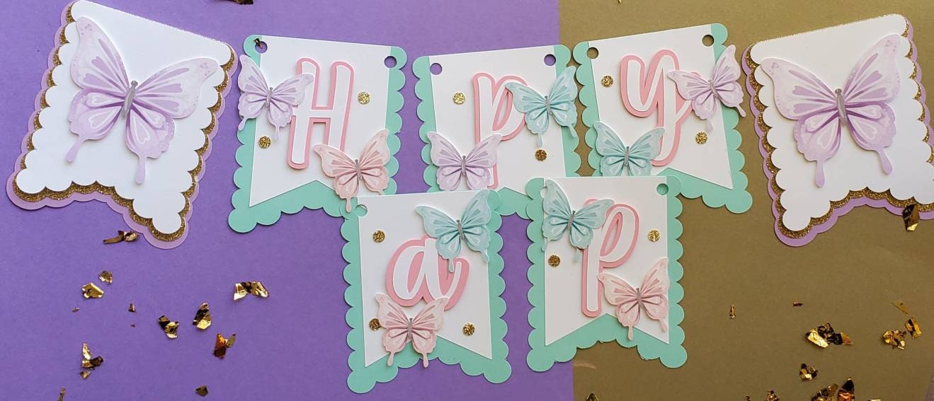 Custom Butterfly cake topper/ Pastel party