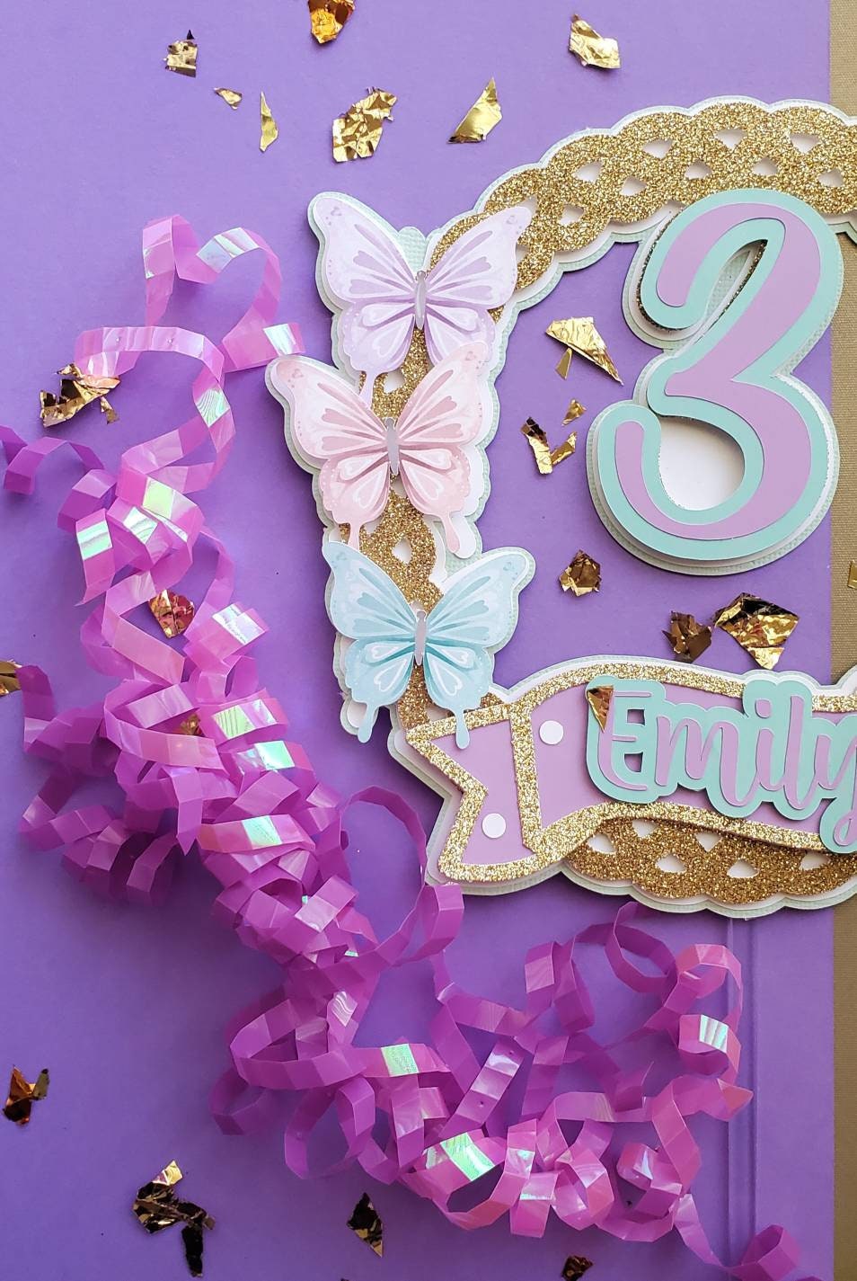 Custom Butterfly cake topper/ Pastel party