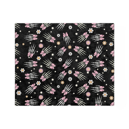 Cozy Skeleton Blossom Blanket | Halloween Decor, Year-Round Comfort, Gothic Home Accent, Unique Gift, Lightweight Throw