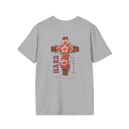 Floral Cross T-Shirt - Unisex Softstyle Tees for Faith, Easter, Casual Wear, Gift for Believers, Religious Apparel