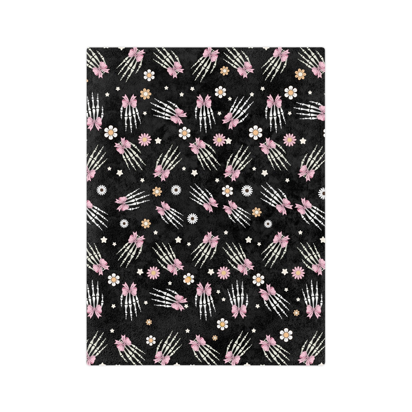 Cozy Skeleton Blossom Blanket | Halloween Decor, Year-Round Comfort, Gothic Home Accent, Unique Gift, Lightweight Throw