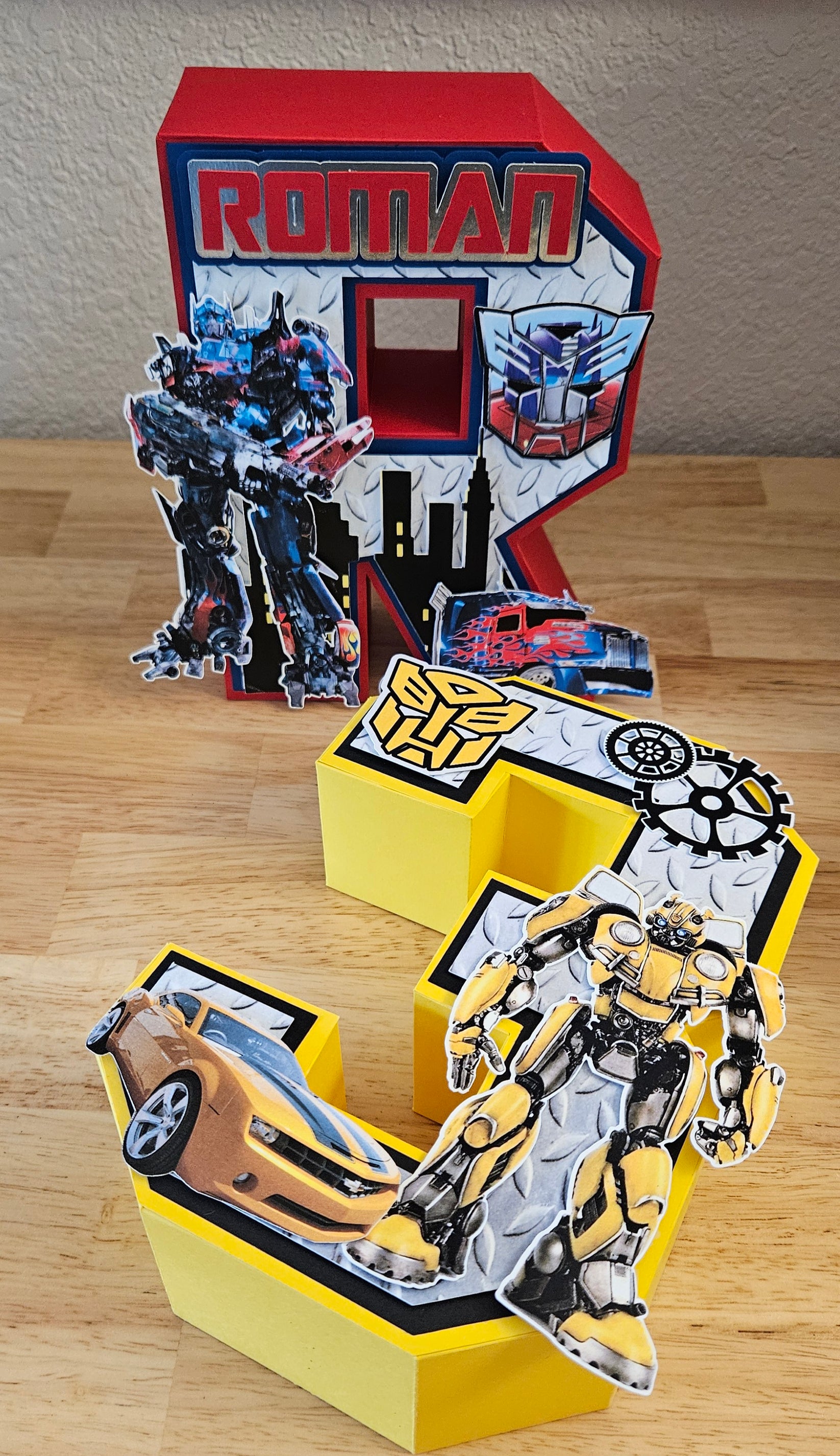 Transformers 3D Letters - Optimus Prime & Bumblebee Party Decorations ...