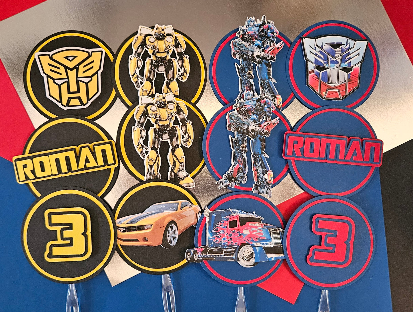 Transformers inspired cupcake toppers