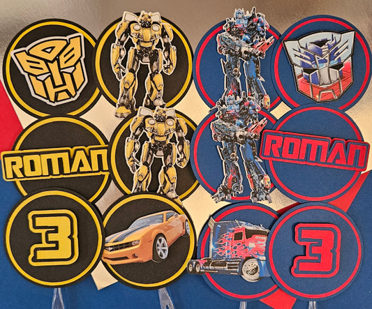 Transformers inspired cupcake toppers