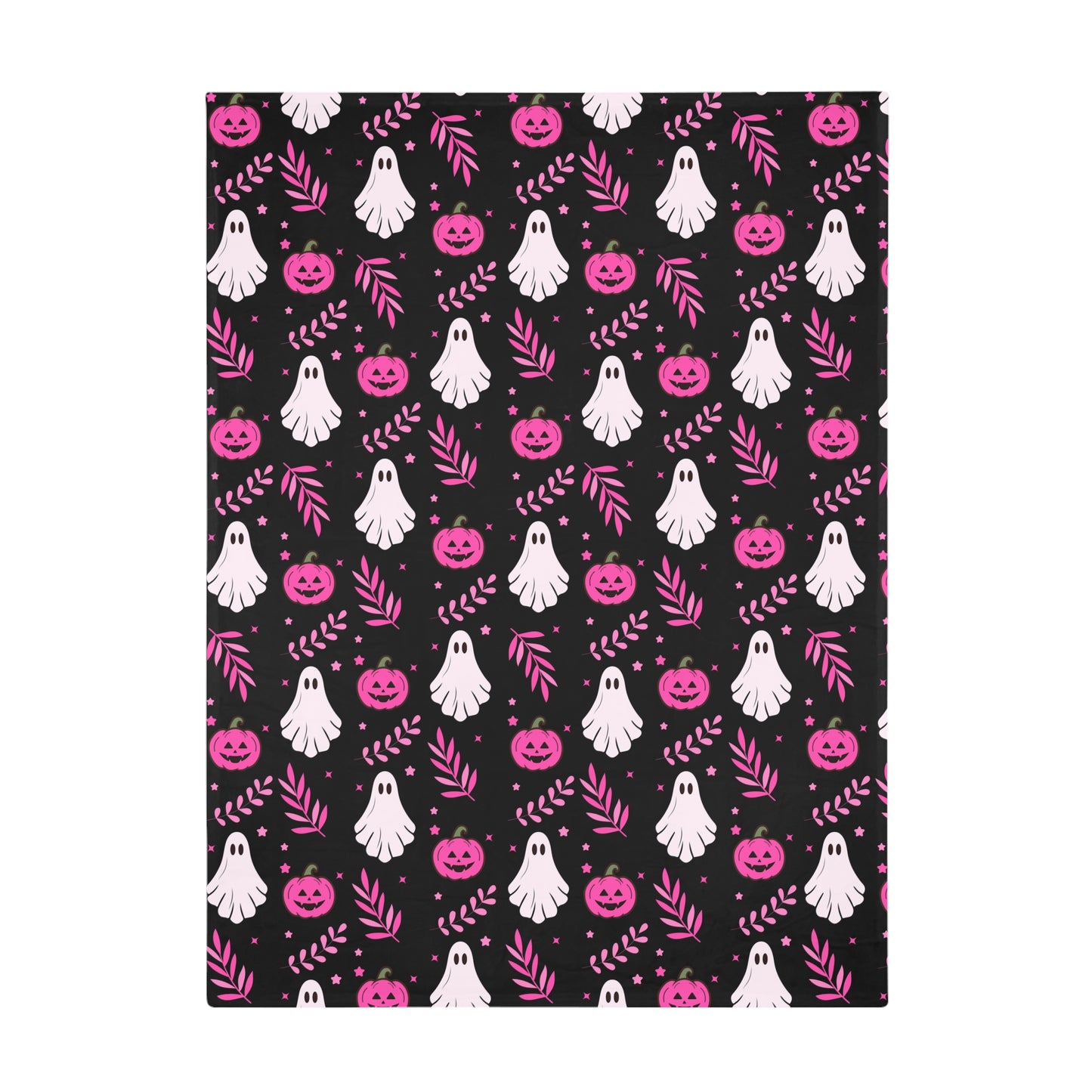 Spooky Ghost Fleece Blanket, Halloween Decor, Cozy Throw Blanket, Autumn Home Textile, Cute Ghost Pattern