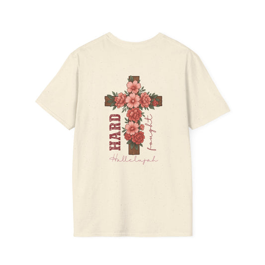 Floral Cross T-Shirt - Unisex Softstyle Tees for Faith, Easter, Casual Wear, Gift for Believers, Religious Apparel