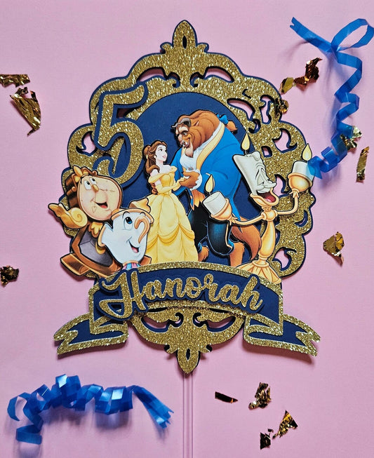 Beauty and The Beast cake topper