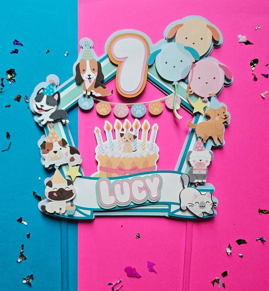 Puppy Party cake topper