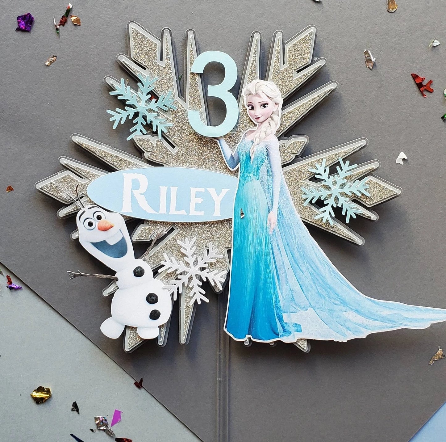 Frozen cake topper/ Frozen birthday party – Blissfully Detailed