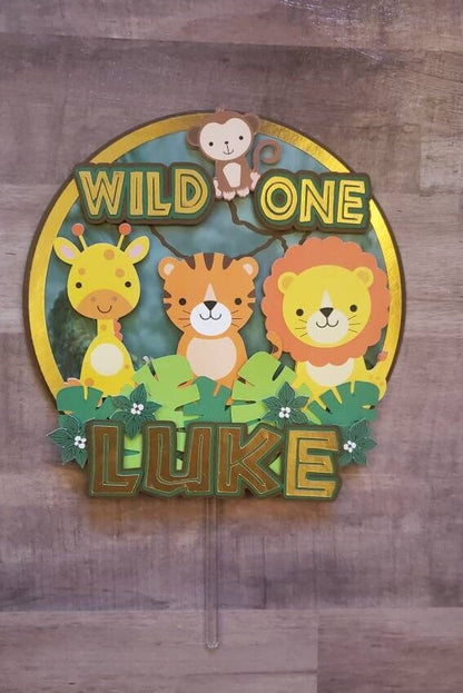 Wild One Jungle cake topper