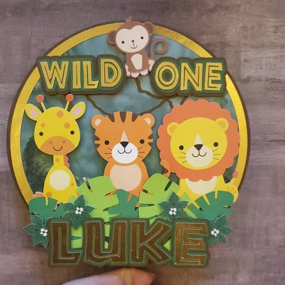 Wild One Jungle cake topper