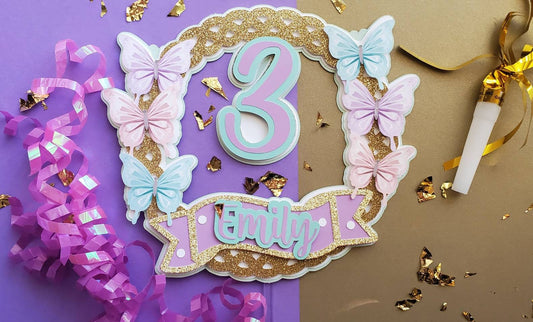 Custom Butterfly cake topper/ Pastel party
